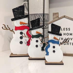 Snowman Decor - Christmas Decor - Snowman Tabletop Decor - Self Standing Snowman- Holiday Decorations - Winter Decor - Christmas Decor