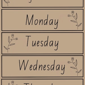 Days of the Week/Months of the Year Flowering Gum Display