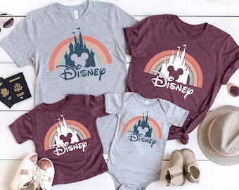 Disney Rainbow Castle Shirt, Disney Vintage ,Disney Family Shirt, Disney Castle Shirt, Disney Retro Shirt,Disneyworld Shirt,Disneyland Shirt