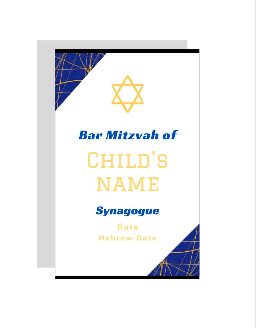 Bar Mitzvah Program Editable Template Blue and Yellow Etsy Bar Mitzvah Program Editable Template Blue and Yellow Etsy