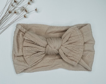 Baby Bow Headband - Oatmeal | Headband | Baby Headbands | Knot Bow | Baby Girl Gift