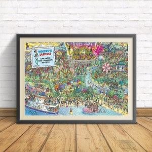 Where&#39;s Jarvis? Where&#39;s Waldo/Wally parody - Pop Culture Poster Print