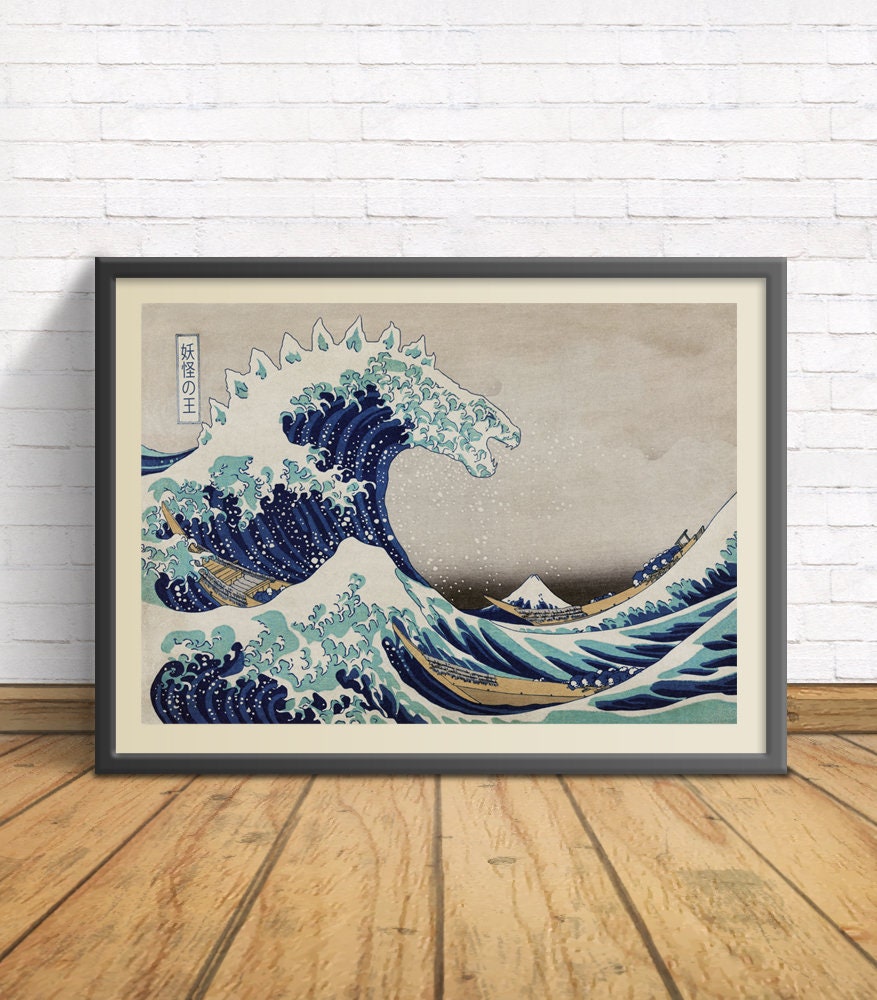 What If Hokusai Loved Godzilla the Great Wave off Kanagawa the King of ...
