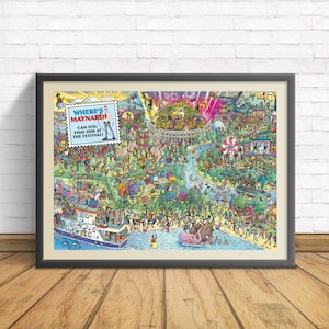Where's Maynard? - Tool Where's Waldo/Wally parody - Pop Culture Poster Print