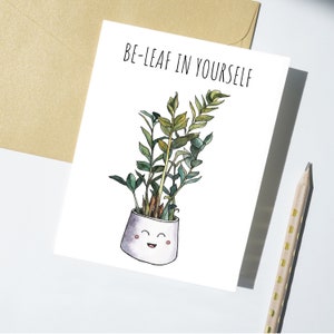 Carte respectueuse de l'environnement, L'amour de vous-même, Remise des diplômes, Carte d'encouragement, Sans plastique, Carte de voeux recyclée, Jeu de mots amusant, Amoureux des plantes