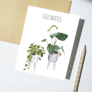 Soilmates, carte écologique, amoureux des plantes, Saint-Valentin, anniversaire, carte pour mari/femme/petite amie/petit ami, sans plastique, recyclé