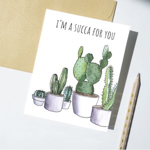 Je suis un succa pour vous, Respectueux de l'environnement, Sans plastique, Saint-Valentin, Anniversaire, Cartes de vœux pour petit ami/petite amie, Mari/femme