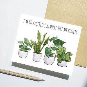 J'ai tellement hâte que j'ai failli mouiller mes plantes, Faire-part, Faire-part de fête ou de fiançailles, Carton d'invitation à un événement spécial