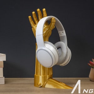 C3PO Hand Headphone Stand | Headphone Holder, Gaming, Room Decor, Office, Desktop | Star Wars Arm Paintable Bust | Perfect Gamer Gift