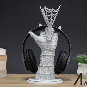 Spiderman Hand Headphone Stand | Headphone Holder Gamer Gift | Tom Holland Hand Paintable Bust