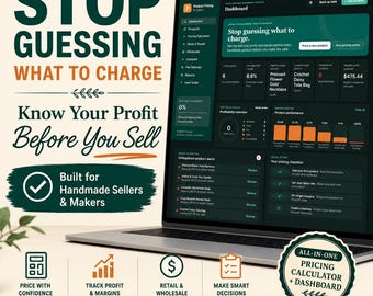 Product Pricing Calculator for Handmade Sellers, Etsy Pricing Spreadsheet Alternative, Profit Margin Calculator, Wholesale Pricing Tool