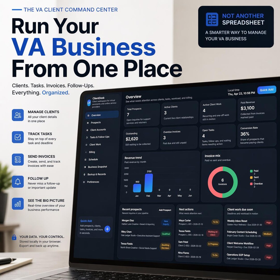 Virtual Assistant Template Bundle Alternative, VA Client Management App ...