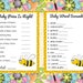 Bumble Bee Baby Shower,baby Shower Games,printable Baby Shower Game,14 ...