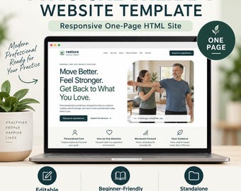 Physical Therapy Website Template, Responsive One-Page HTML Site for PT Clinics, Rehab & Private Practices