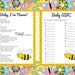 Bumble Bee Baby Shower,baby Shower Games,printable Baby Shower Game,14 ...