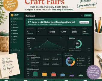 Craft Fair Planner App | Vendor Event Tracker | Craft Show Inventory & Profit Planner | Booth Setup Organizer | Handmade Business Tool