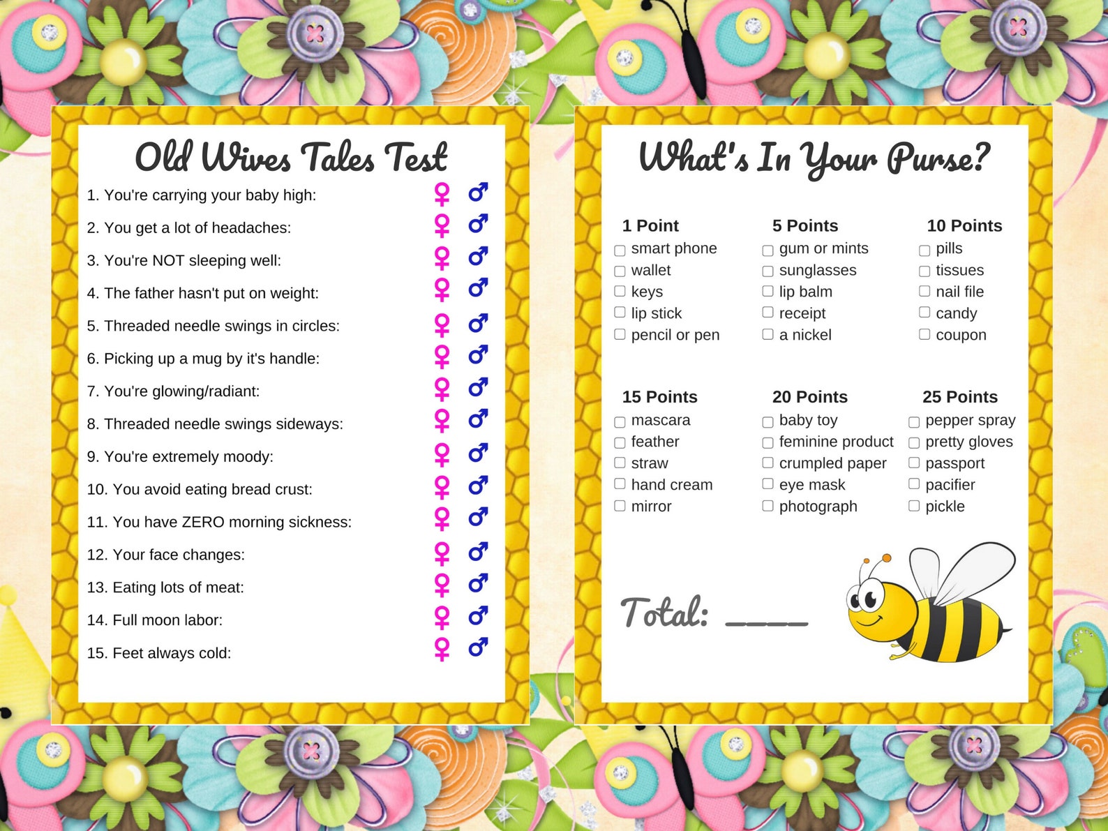 Bumble Bee Baby Shower,baby Shower Games,printable Baby Shower Game,14 ...