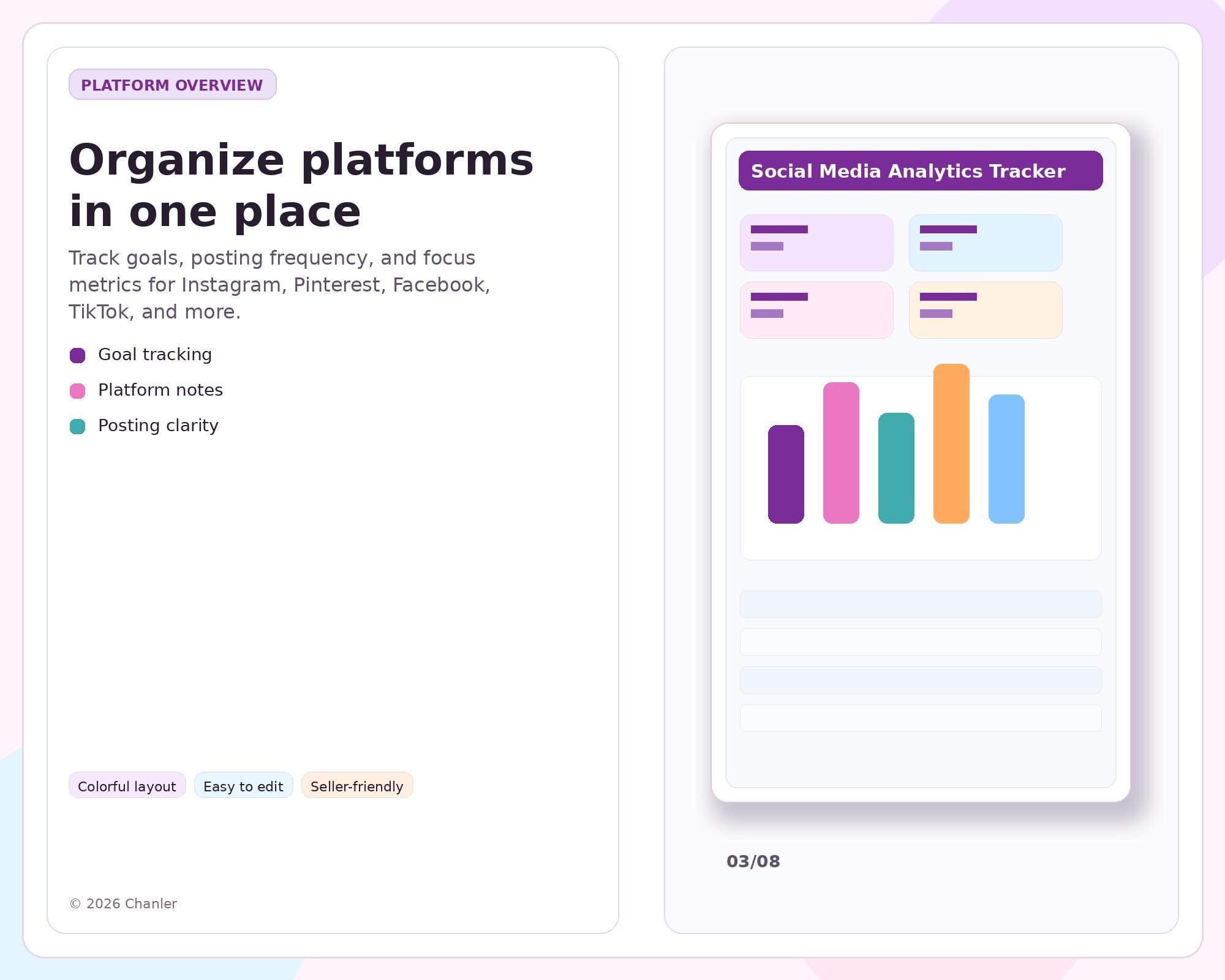 Social Media Analytics Tracker Spreadsheet, Content Performance Tracker ...