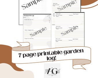Simple Garden Log,Garden Planner Printable, Garden Journal, Gardening Binder, Gardening Logbook, Gardening Book, Planting