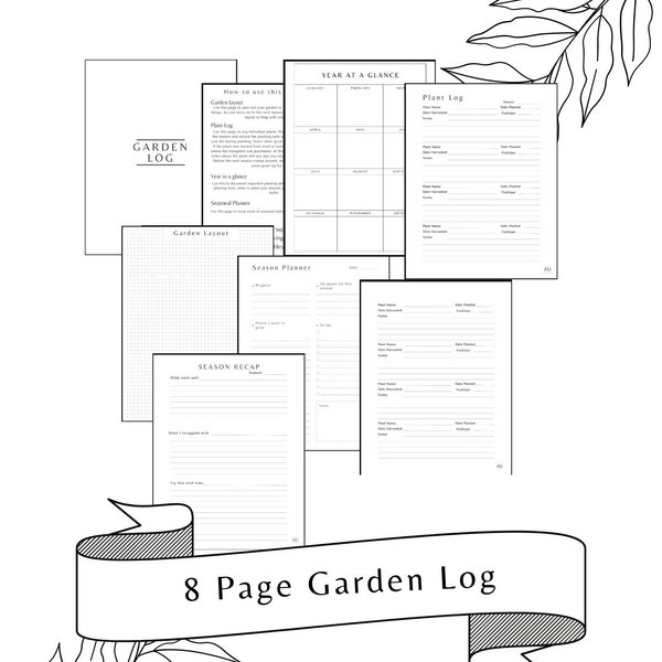 Simple Minimalist Garden Planner,Garden Planner Printable, Garden Journal, Gardening Binder, Gardening Logbook, Gardening Book, Planting