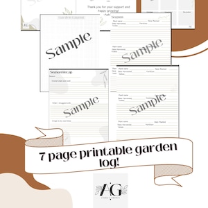 Simple Garden Log,Garden Planner Printable, Garden Journal, Gardening Binder, Gardening Logbook, Gardening Book, Planting