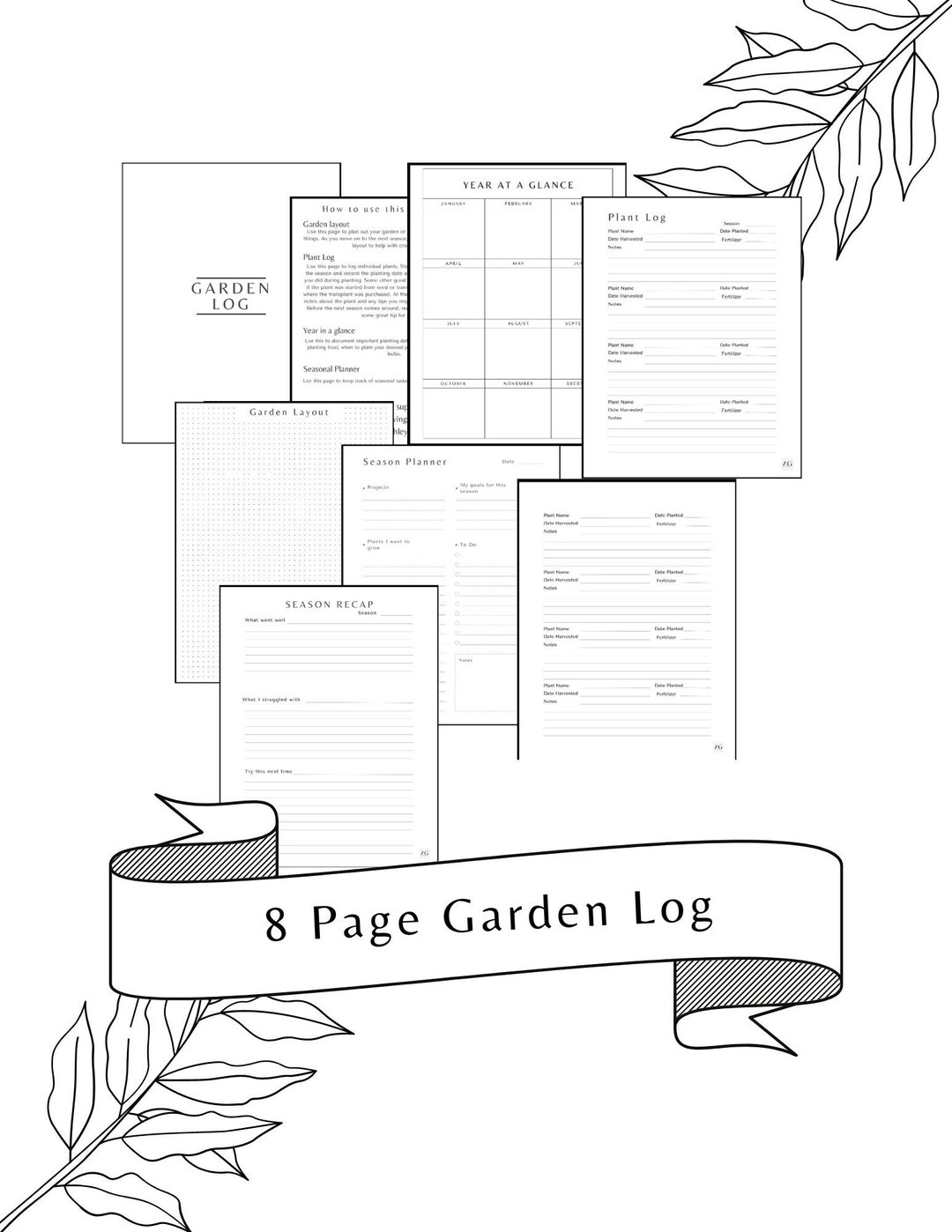 Simple Minimalist Garden Planner,garden Planner Printable, Garden Journal, Gardening Binder ...