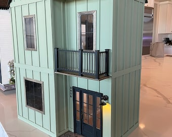 Custom 6 Room Modern Farmhouse Doll House 1:12 Scale