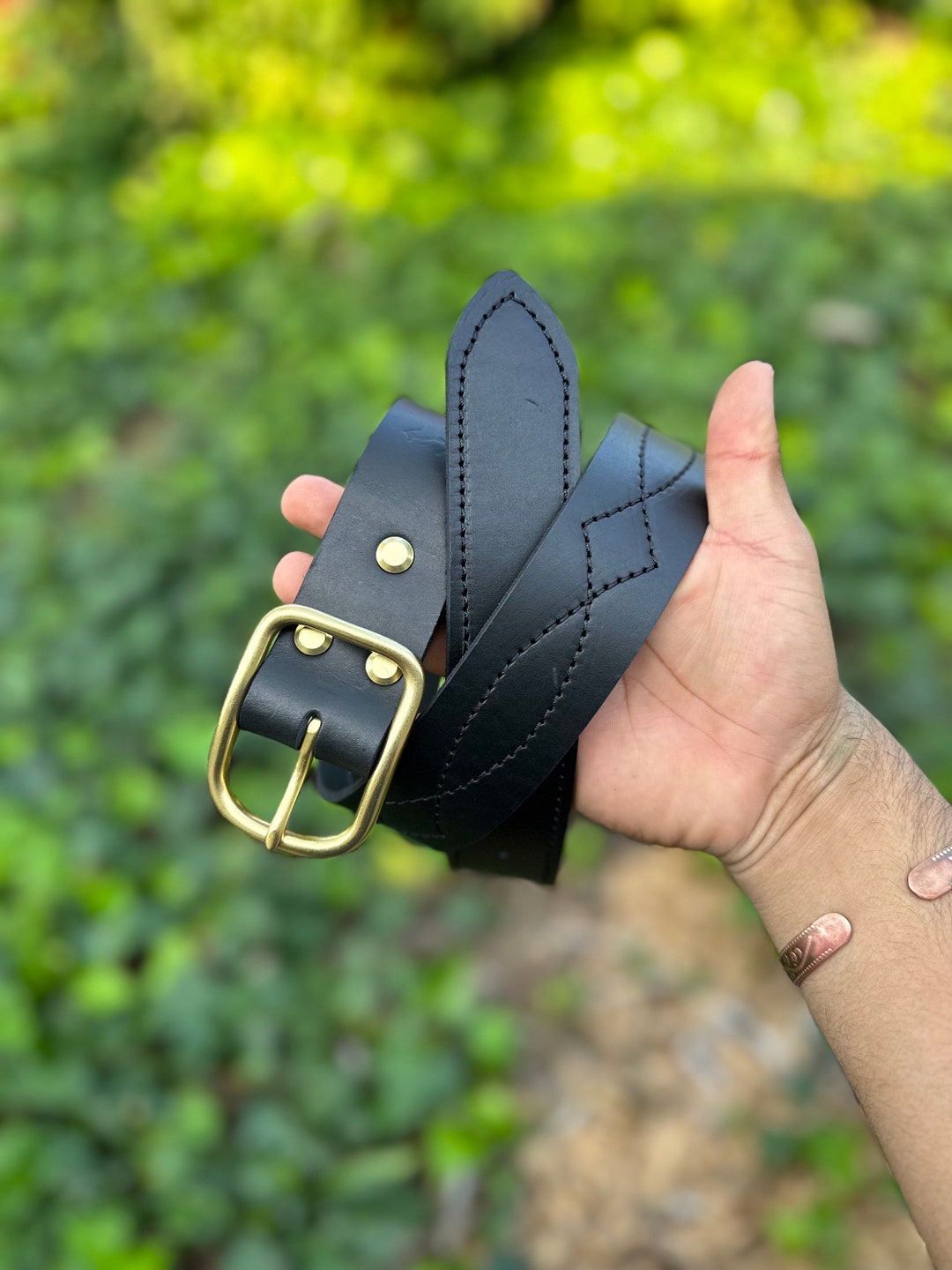 Gunslinger Belt Handmade Thick Leather Belt Womens Belt Etsy UK