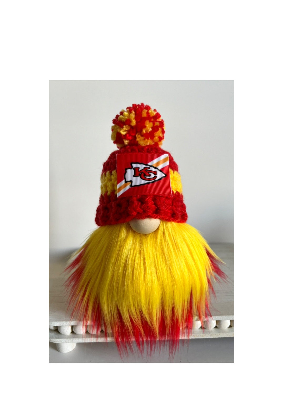 KC Chiefs Gnome, Crochet Hat Gnome , NFL Tier Tray Decor, NFL Gnome, Chiefs Kingdom. Swifties