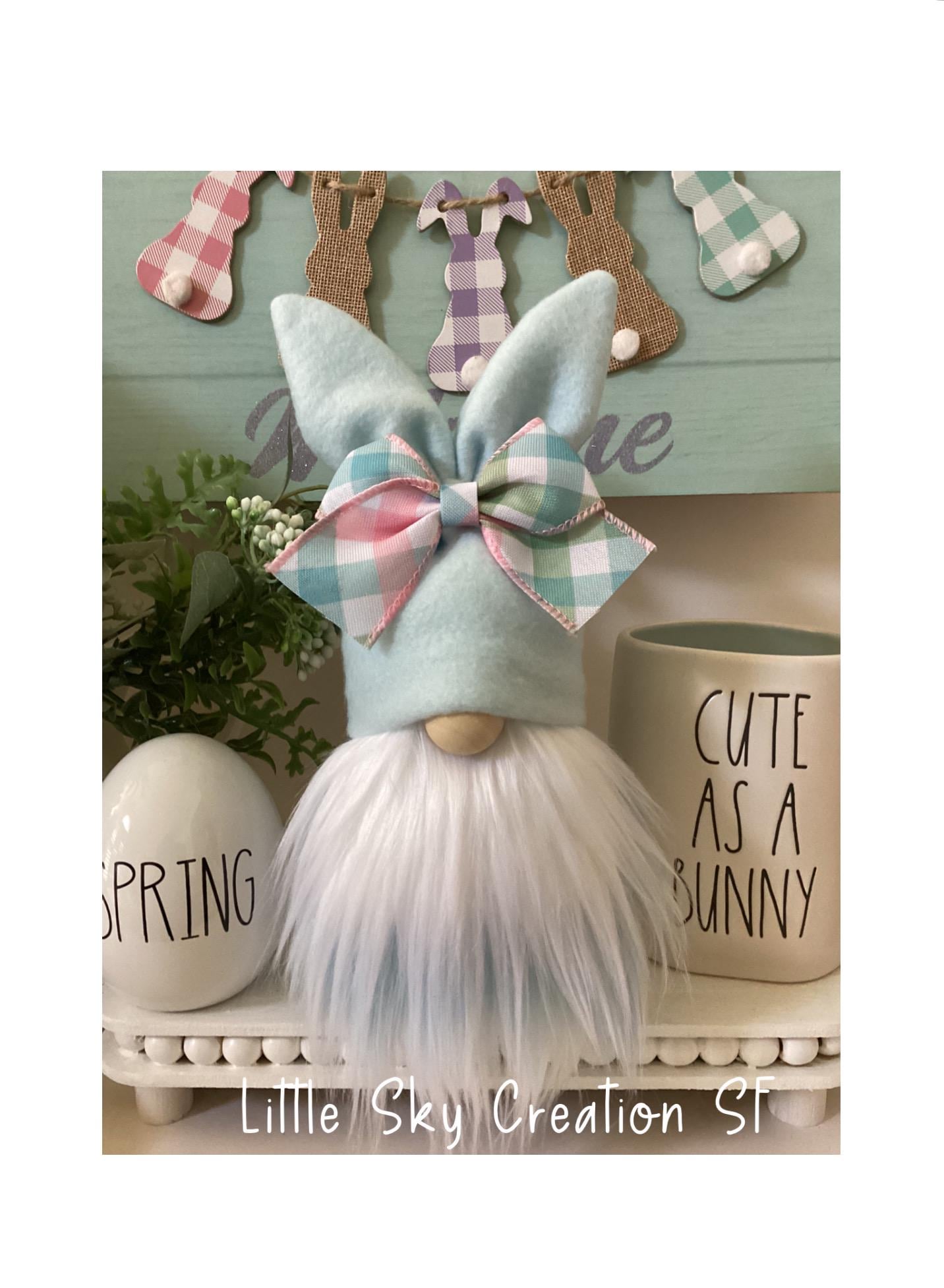 Easter Bunny Gnome. Spring Gnome. Tier tray decor. Easter gift. Handmade gnome