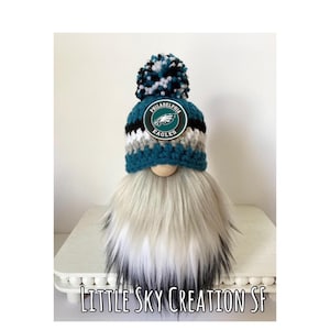 Philadelphia Eagles Gnome, Crochet hat Gnome, Football tiered tray decor.