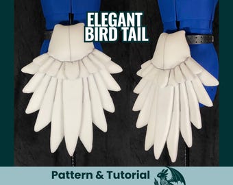 Petit motif élégant en mousse avec queue d'oiseau
