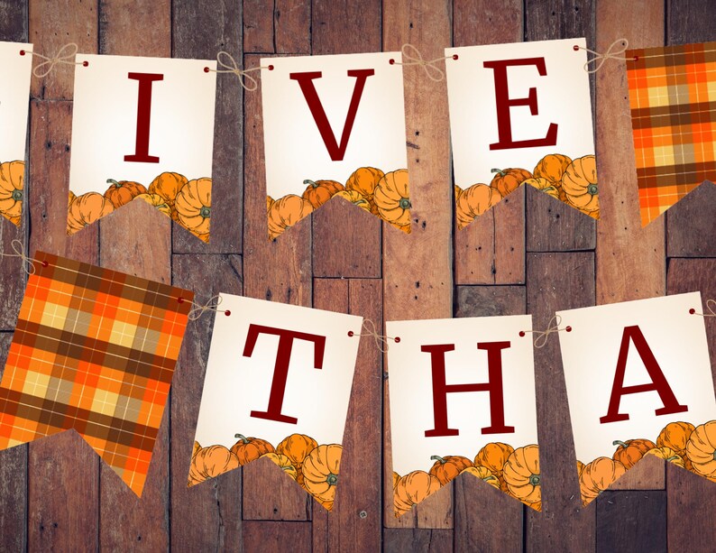 Printable Thanksgiving Decor Bundle | Banner Set, Place Cards, Recipe ...