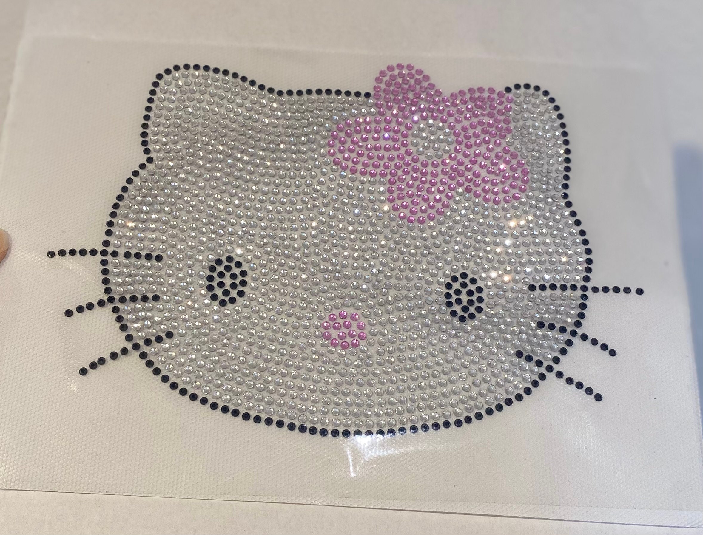 Hello Kitty Rhinestone Transfer Hot Fix Rhinestone Transfer. Etsy
