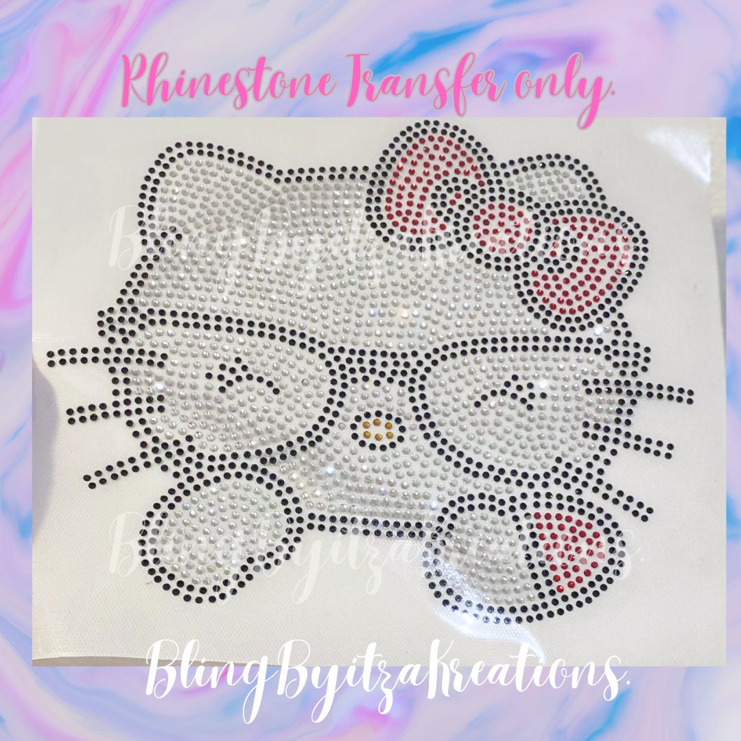 Hello Kitty Rhinestone Transfer Kitty Rhinestone Transfer - Etsy
