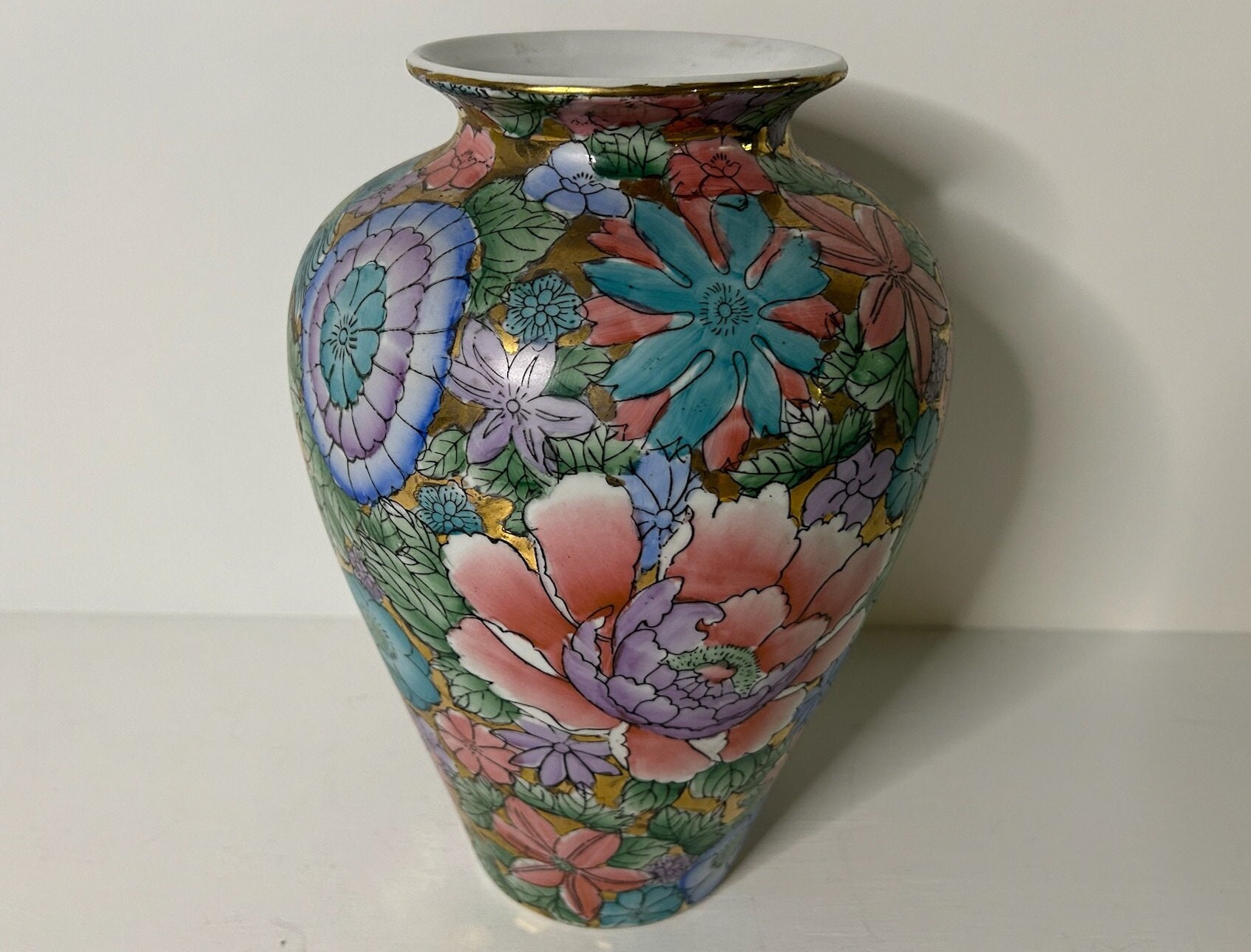 yoshirotten 花瓶　flower vase Vintage Toyo Golden Peony Vase 10.5 Inches - Etsy