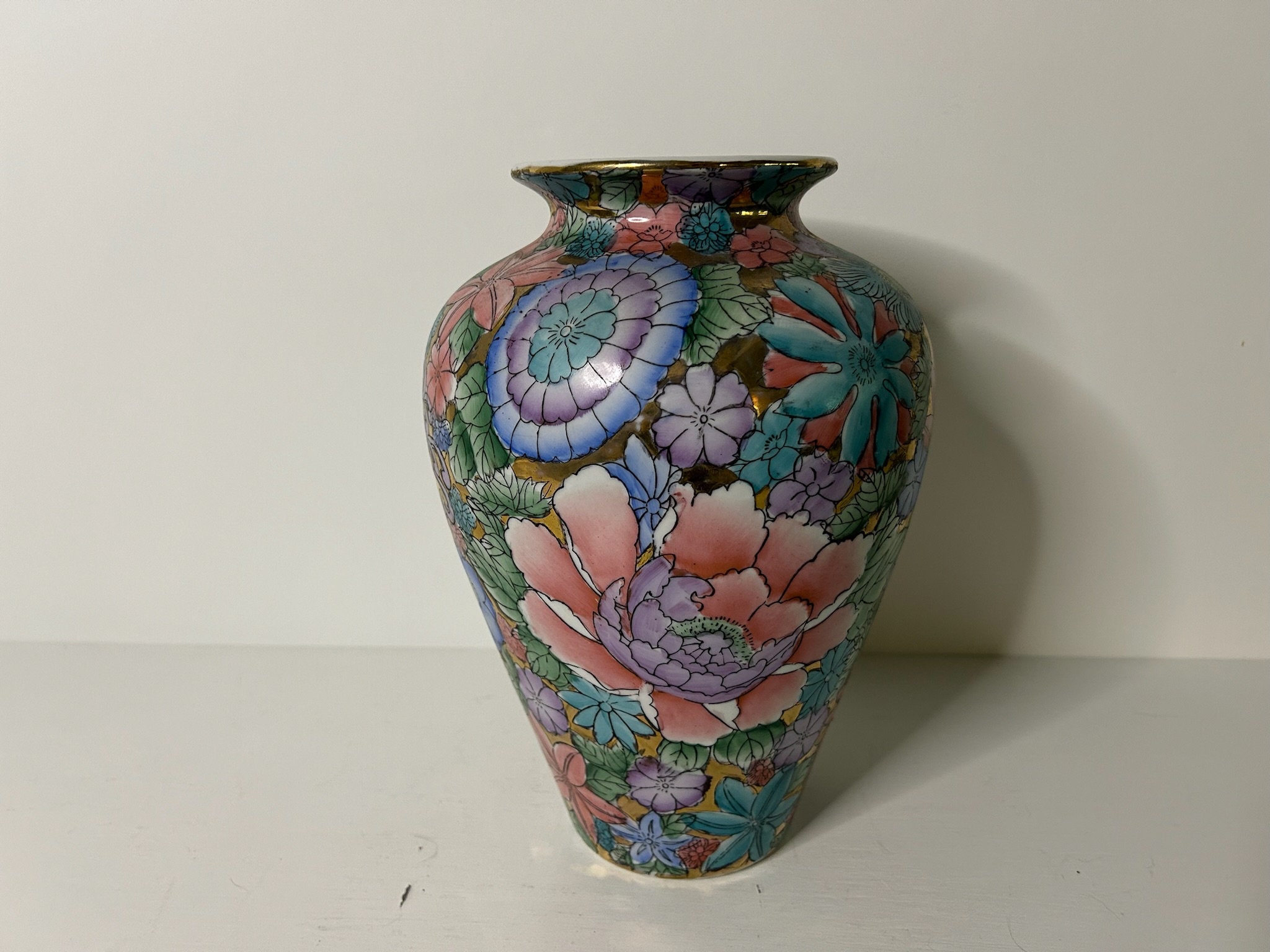 Vintage Toyo Golden Peony Vase 10.5 Inches - Etsy Vintage Toyo Golden Peony Vase 10.5 Inches - Etsy