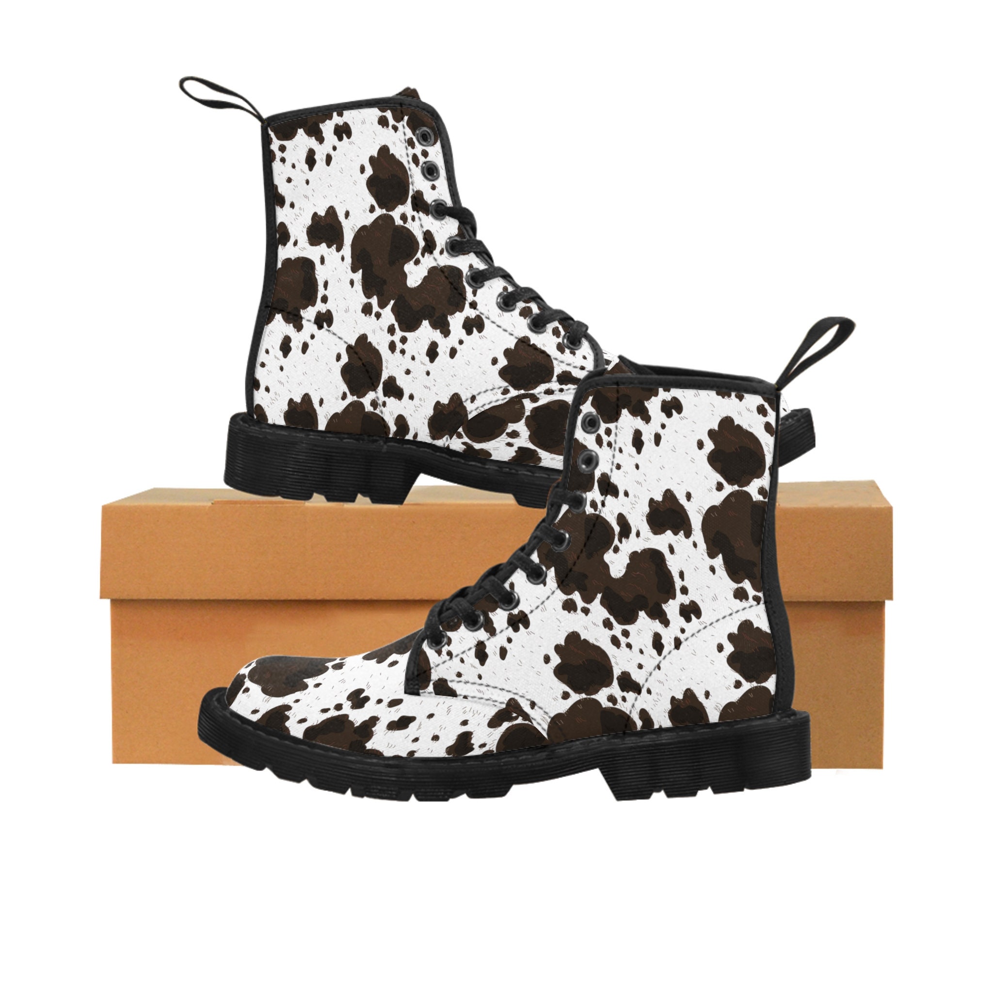Cow print top chelsea boots