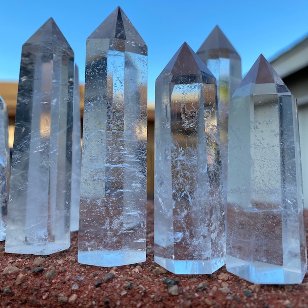 Clear quartz tower/Clear quartz point/Clear Quartz Wand/Natural Clear Quartz Crystal/Crystal Tower Obelisk