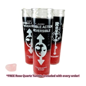 Vela reversible negra y roja de 5 a 7 días en recipiente de vidrio - Santería - Vudú - Hoodoo - Hechizos - Wicca - Paganismo