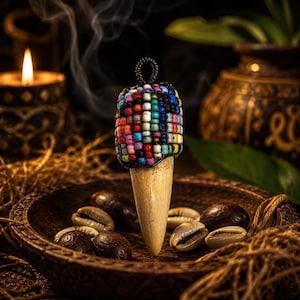 Geweihte Perlen Inshé | Handgefertigter Ifá spiritueller Talisman | Ritual zubereitet von einem Babalawo | Traditioneller Schutz Anhänger | Heiliger Geist