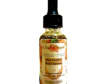 Abre Camino (Road Opener) Oil - 1 Oz - Made with Herbs, Roots, Resins, Powders & Oils to Manifest your Intentions - Authentic Ingredients
