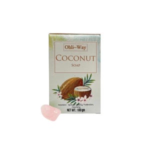 Jabón de coco con cristal de cuarzo rosa / Jabón de coco / Para sanación, purificación y limpieza espiritual / 3.5 onzas