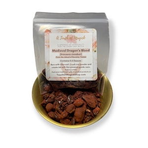 Lacrime di resina di sangue di drago medievale / Dracaena Cinnabari / Qualità Premium A / Sacchetto da 0,5 once / Incenso / Inchiostro fatto a mano / Forniture per streghe