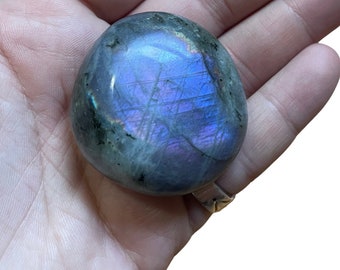 Purple Labradorite Palm Stone | Flashy Chunky Size | Spiritual Growth, Development, Intuition & Grounding | Psychic Abilities |