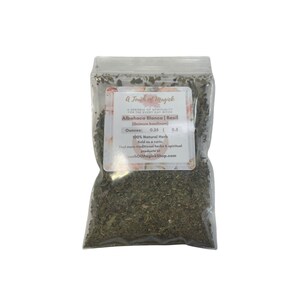 Albahaca / Planta de albahaca / Hierba seca / Hierba poderosa utilizada para protección, eliminación de malos espíritus y brujería / 0.5 onzas / Santería / Hoodoo