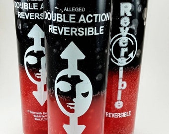 Reversible | Black & Red | 5-7 Day Candle in Glass Container - Santeria - Voodoo - Hoodoo - Spells - Wicca - Pagan