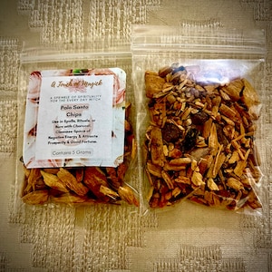 Palo Santo Chips - 5 Gramm - Ideal zur einmaligen Anwendung - Reinigt den Raum von negativer Energie und Schwingungen - Zieht Wohlstand und Glück an