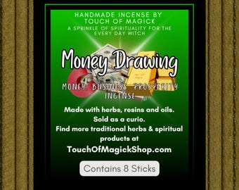 Incienso artesanal para atraer dinero / Elaborado con hierbas e ingredientes tradicionales / Artículos para hechizos y rituales / Hoodoo / Vudú