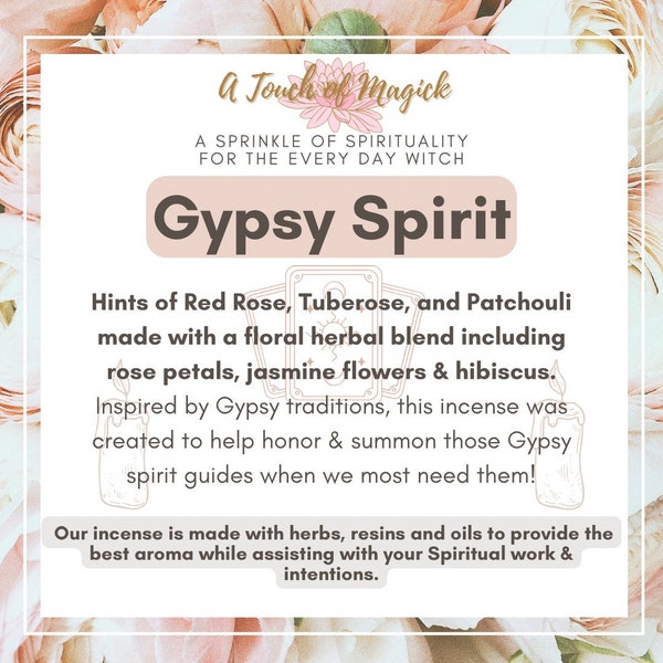 Gypsy Spirit Handmade Incense | 8 Sticks Pack | Inspired by Gypsy Traditions, Use to Summon & Honor Your Gypsy Guides and Ancestors